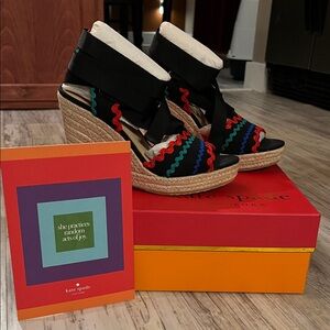 Kate Spade Javelina Canvas Wedge Sandals size 6.5